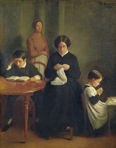 Porträt der Mutter, des Bruders und der Schwester des Künstlers, 1853 von Leon Joseph Florentin Bonnat